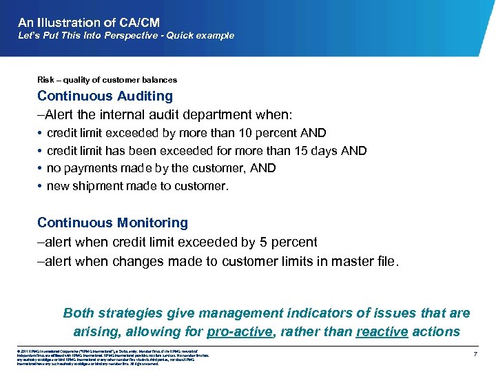 An Illustration of CA/CM Let’s Put This Into Perspective - Quick example Risk –