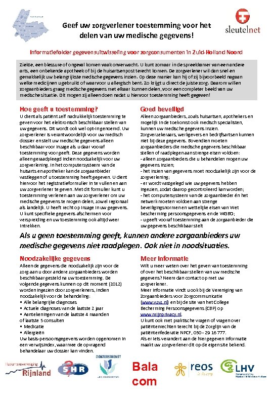 Geef uw zorgverlener toestemming voor het delen van uw medische gegevens! Informatiefolder gegevensuitwisseling voor