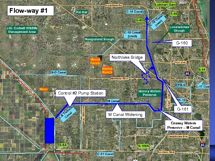 Flow-way #1 G-160 Northlake Bridge Control #2 Pump Station G-161 M Canal Widening Grassy