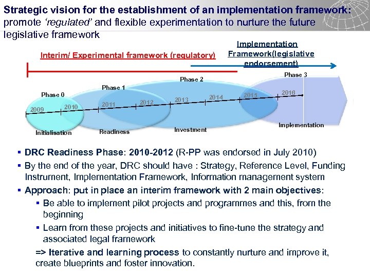 Strategic vision for the establishment of an implementation framework: promote ‘regulated’ and flexible experimentation