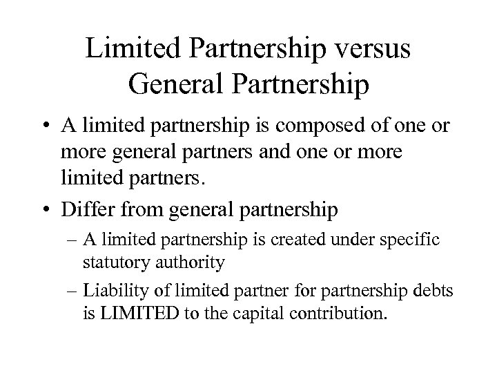 Limited Partnerships And Limited Liability Companies Chapter 33