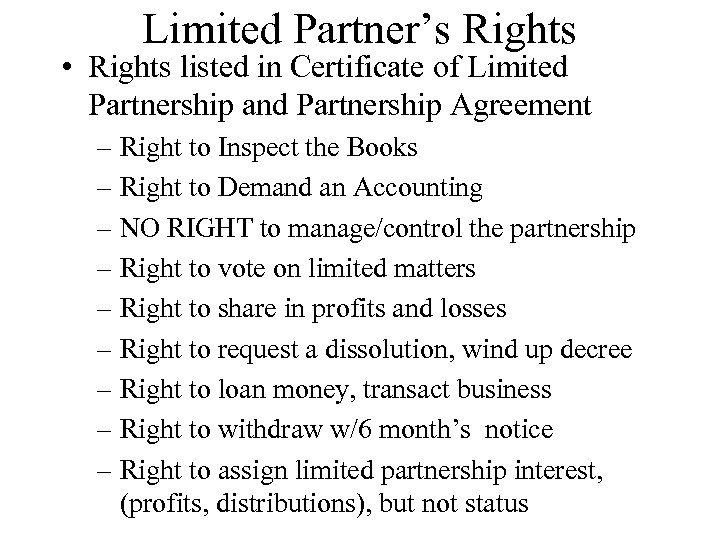 Limited Partnerships And Limited Liability Companies Chapter 33