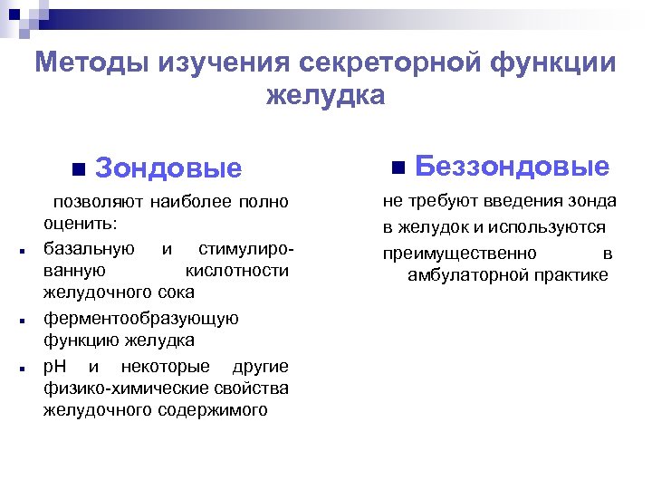 4 метода исследования. Методики исследования секреторной функции желудка. Методы изучения секреторной функции желудка человека. Беззондовое исследование секреторной функции. Методы исследования моторной функции желудка.