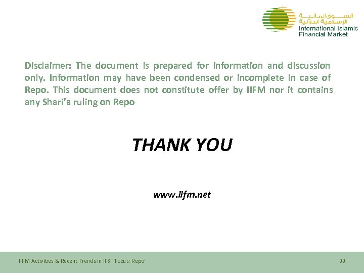 Disclaimer: The document is prepared for information and discussion only. Information may have been