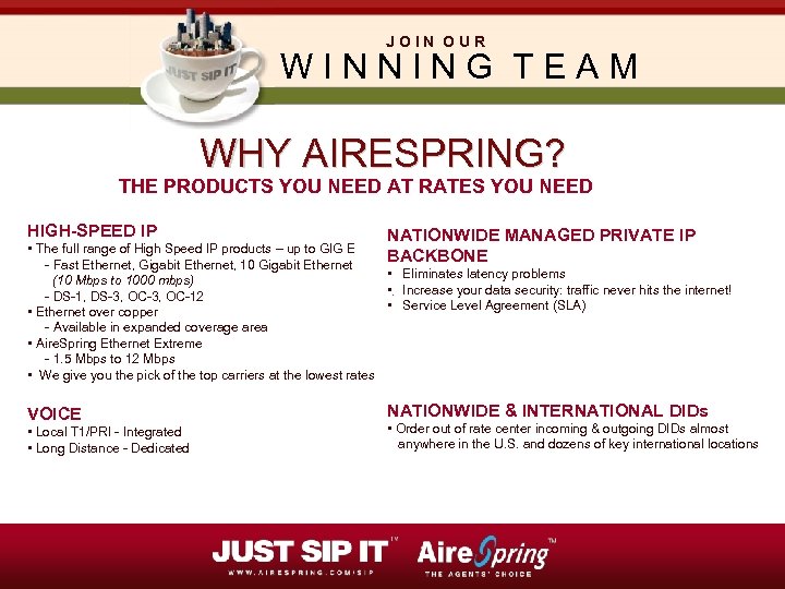 JOIN OUR W I N N I N G T E A M WHY