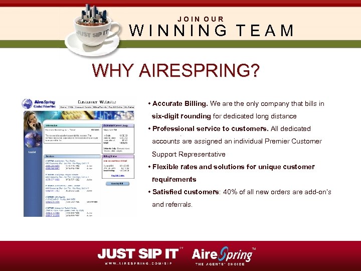 JOIN OUR W I N N I N G T E A M WHY