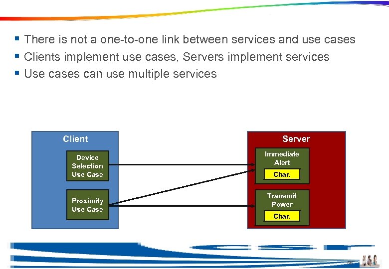 Use Cases and Services § There is not a one-to-one link between services and