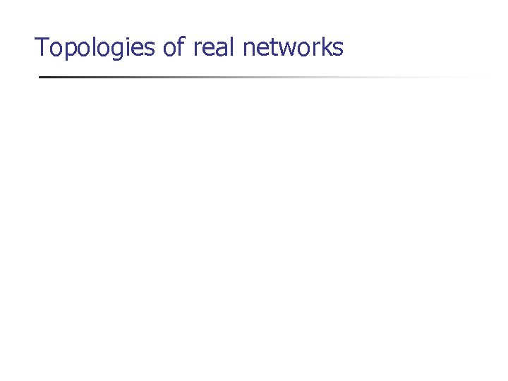 Topologies of real networks 