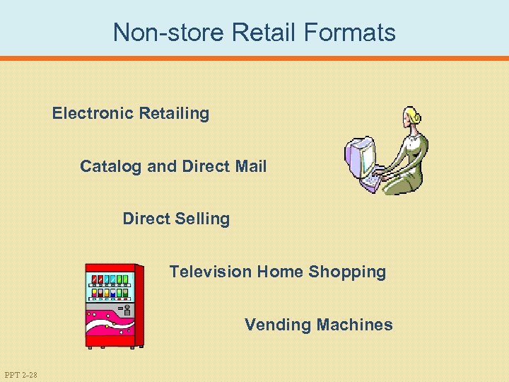 Non-store Retail Formats Electronic Retailing Catalog and Direct Mail Direct Selling Television Home Shopping