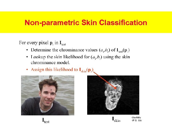 Non-parametric Skin Classification courtesy of G. Loy 