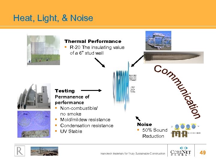 Heat, Light, & Noise Thermal Performance § R-20 The insulating value of a 6”