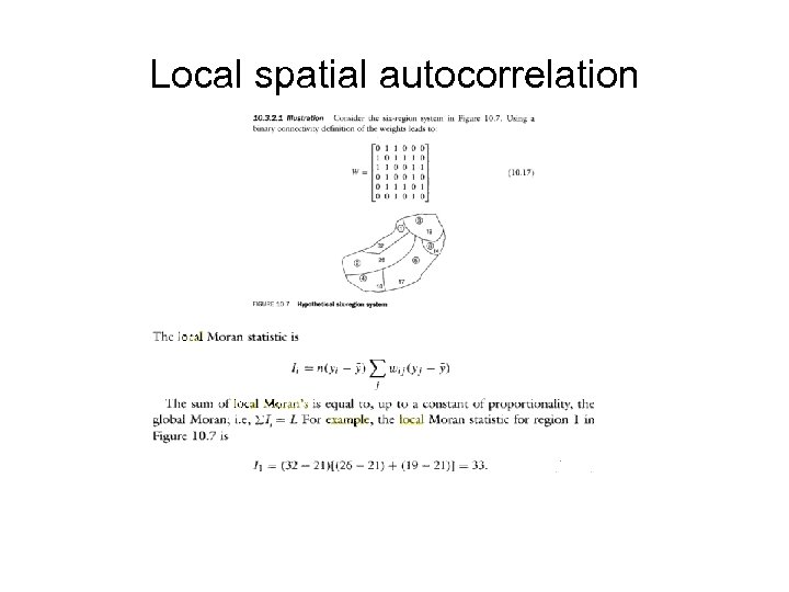 Local spatial autocorrelation 