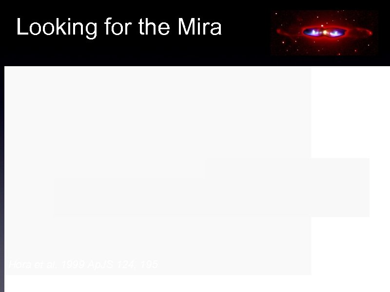 Looking for the Mira Hora et al. 1999 Ap. JS 124, 195 Strong dust