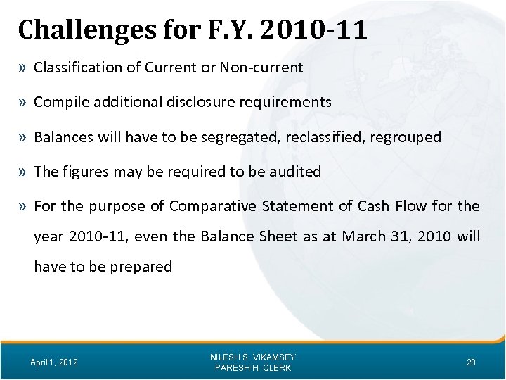 Challenges for F. Y. 2010 -11 » Classification of Current or Non-current » Compile