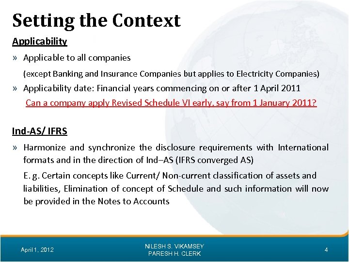 Setting the Context Applicability » Applicable to all companies (except Banking and Insurance Companies