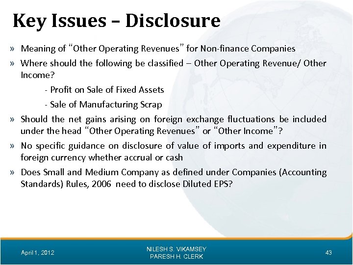 Key Issues – Disclosure » Meaning of “Other Operating Revenues” for Non-finance Companies »