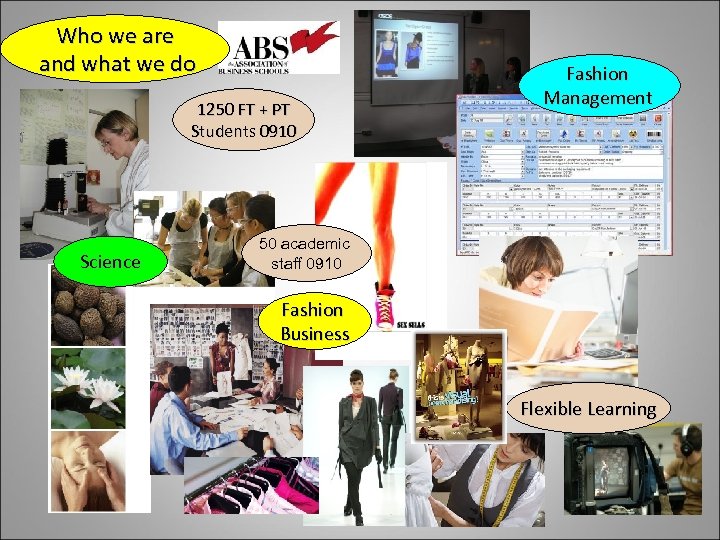 Who we are and what we do 1250 FT + PT Students 0910 Science