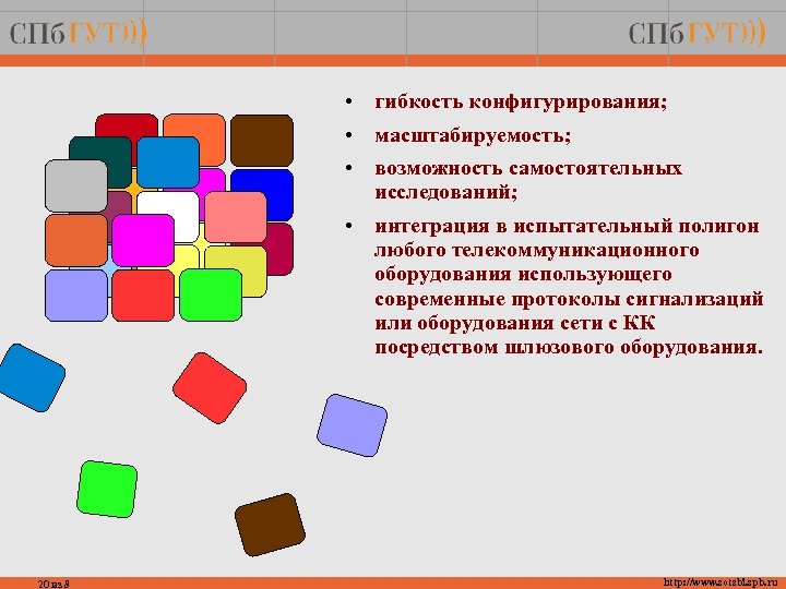  • гибкость конфигурирования; • масштабируемость; • возможность самостоятельных исследований; • интеграция в испытательный
