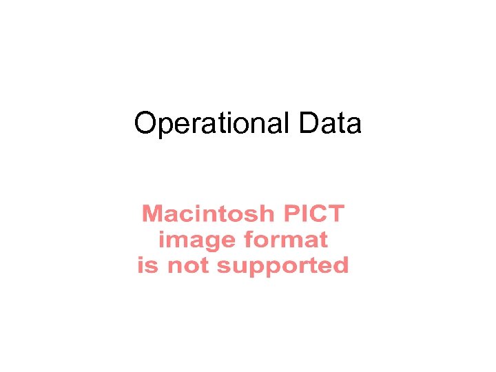 Operational Data 
