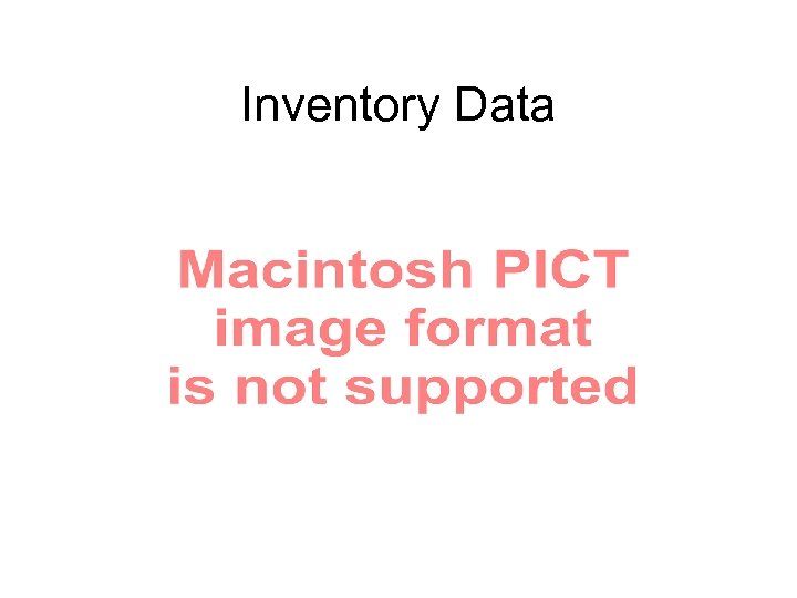 Inventory Data 