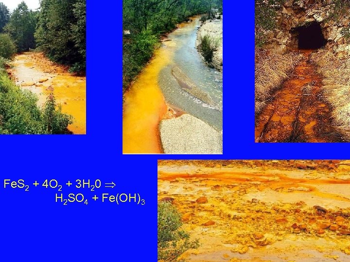 Fe. S 2 + 4 O 2 + 3 H 20 H 2 SO