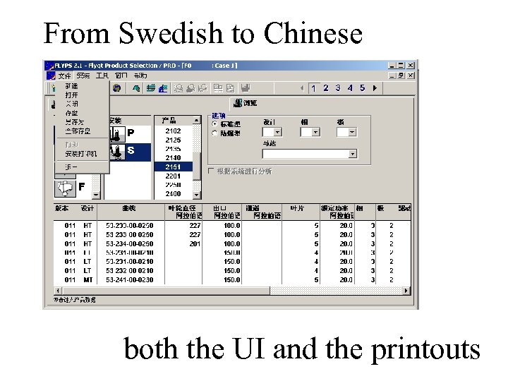 From Swedish to Chinese both the UI and the printouts 