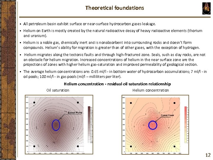 Theoretical foundations • All petroleum basin exhibit surface or near-surface hydrocarbon gases leakage. •