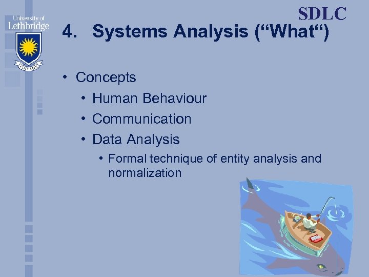 SDLC 4. Systems Analysis (“What“) • Concepts • Human Behaviour • Communication • Data