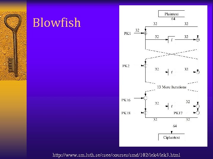 Blowfish http: //www. sm. luth. se/csee/courses/smd/102/lek 4/lek 3. html 