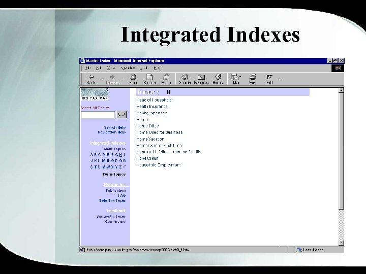 Integrated Indexes 