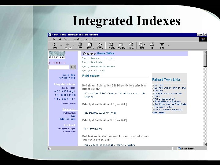 Integrated Indexes 