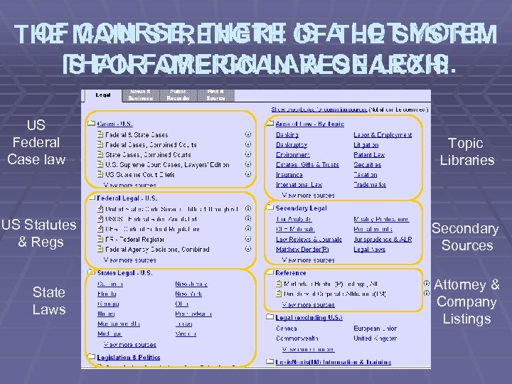 OF COURSE, THERE IS THE SYSTEM THE MAIN STRENGTH OFA LOT MORE THAN AMERICAN