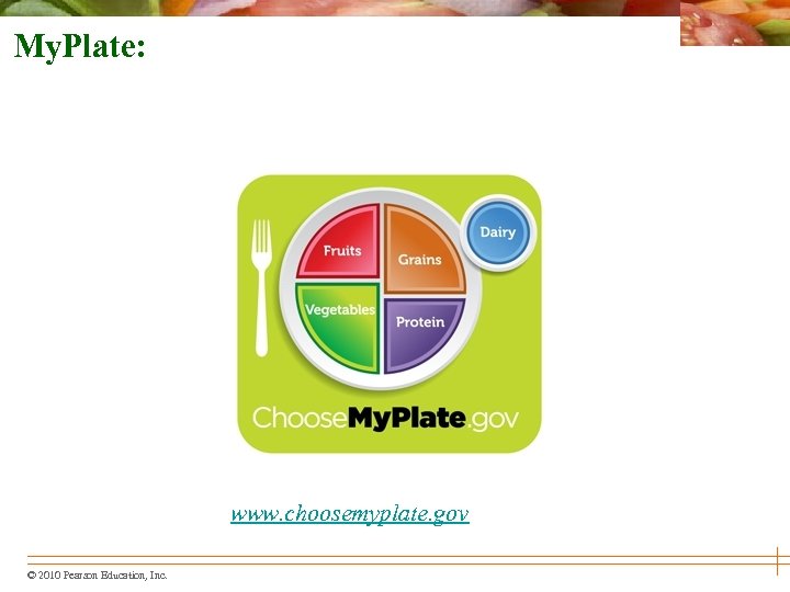 My. Plate: www. choosemyplate. gov © 2010 Pearson Education, Inc. 