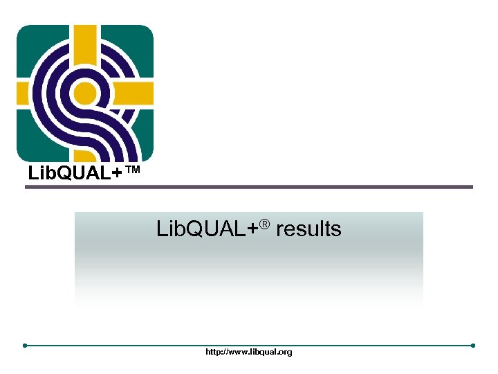 Lib. QUAL+™ Lib. QUAL+® results http: //www. libqual. org 