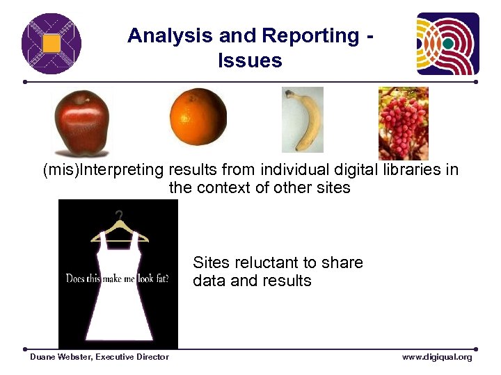 Analysis and Reporting Issues (mis)Interpreting results from individual digital libraries in the context of