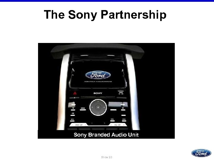 The Sony Partnership Sony Branded Audio Unit Slide 23 