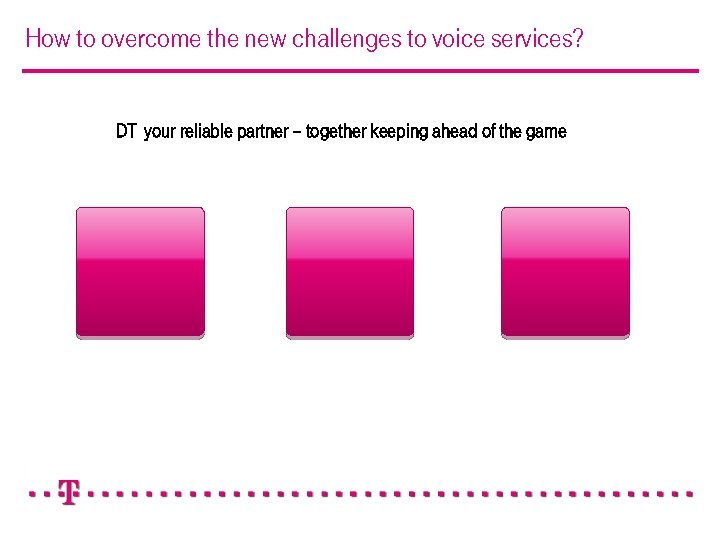 How to overcome the new challenges to voice services? DT your reliable partner –