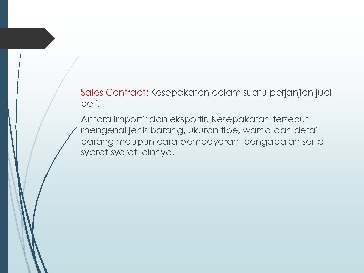 Sales contract