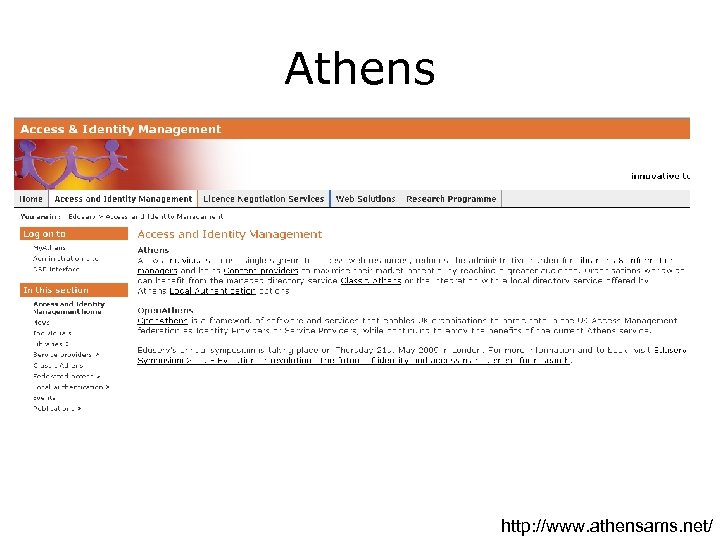 Athens http: //www. athensams. net/ 