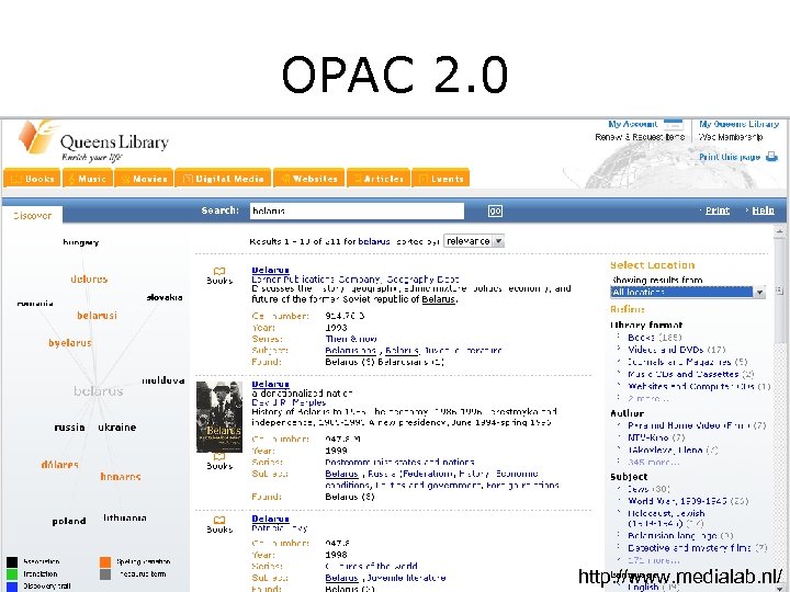 OPAC 2. 0 http: //www. medialab. nl/ 