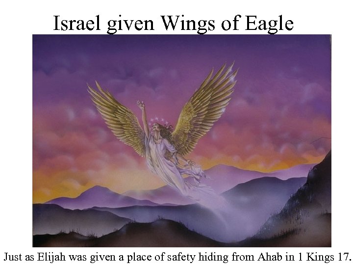 Israel given Wings of Eagle Just as Elijah was given a place of safety