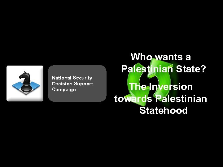 Who wants a Palestinian State? National Security Decision Support Campaign The Inversion towards Palestinian