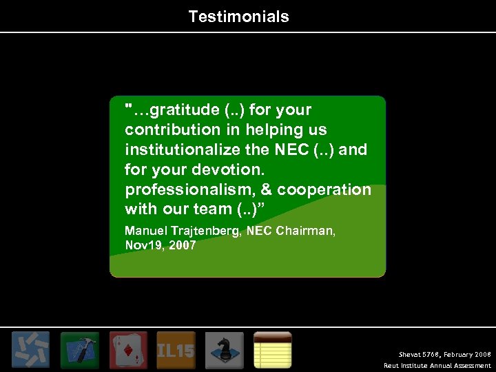 Testimonials "…gratitude (. . ) for “Theydemonstrated your “(. . ) are very influential