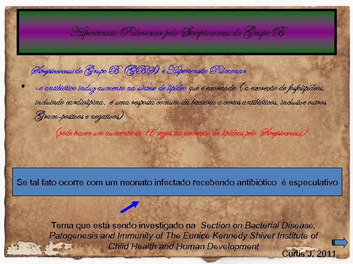 Hipertensão Pulmonar pelo Streptococcus do Grupo B (GBS) e Hipertensão Pulmonar • -o antibiótico