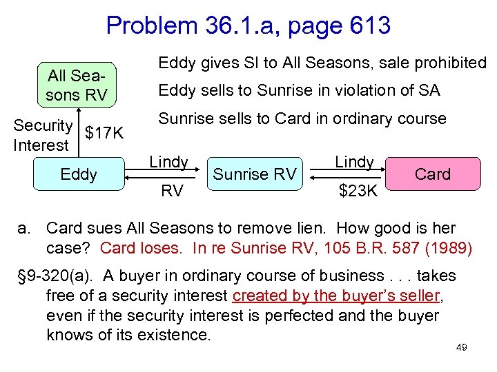 Problem 36. 1. a, page 613 All Seasons RV Security $17 K Interest Eddy