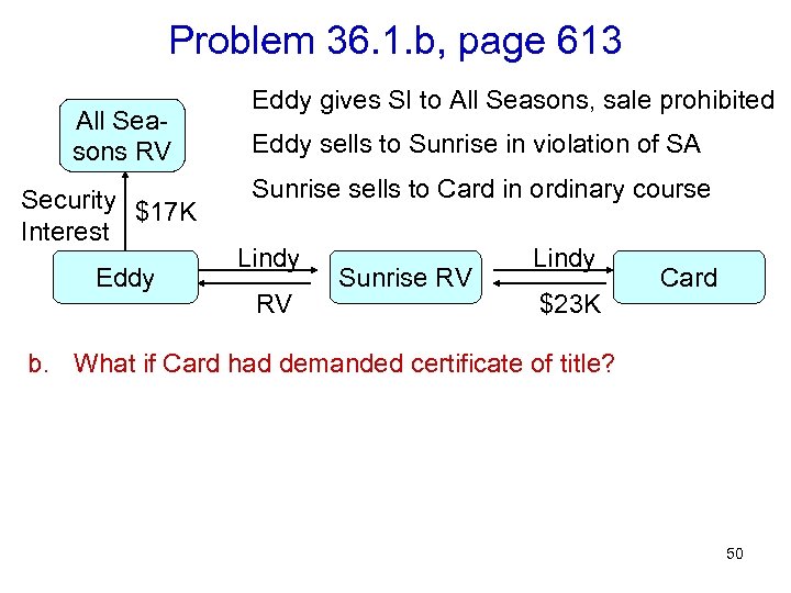 Problem 36. 1. b, page 613 All Seasons RV Security $17 K Interest Eddy