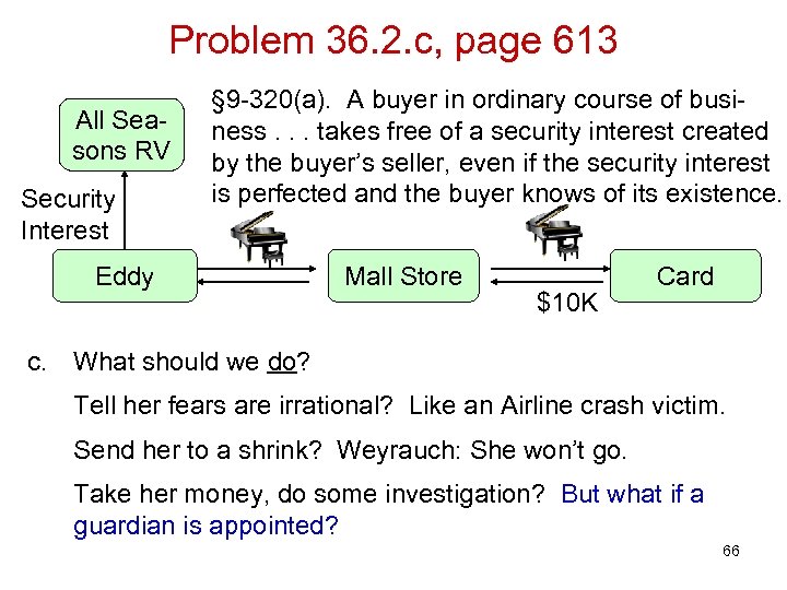 Problem 36. 2. c, page 613 All Seasons RV Security Interest § 9 -320(a).