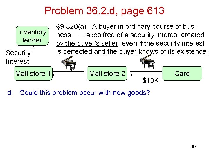 Problem 36. 2. d, page 613 Inventory lender Security Interest Mall store 1 §