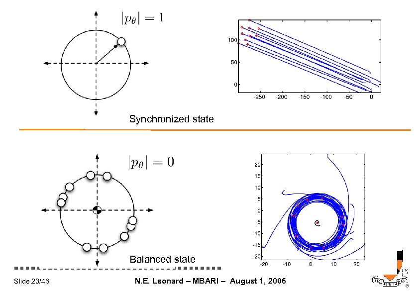 Synchronized state Balanced state Slide 23/46 N. E. Leonard – MBARI – August 1,