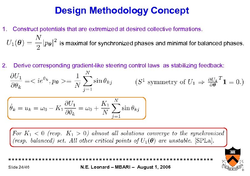 Design Methodology Concept 1. Construct potentials that are extremized at desired collective formations. is